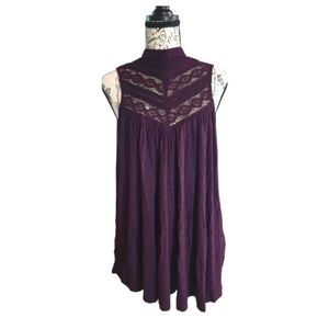 Anthropologie Deletta Lace Yoke Swing Top, Size Medium